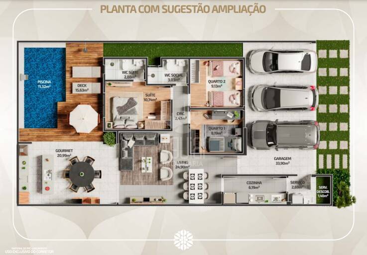 Casa de Condomínio, 3 quartos - Foto 67