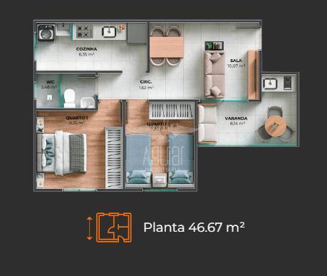 Apartamento, 2 quartos, 46 m² - Foto 6